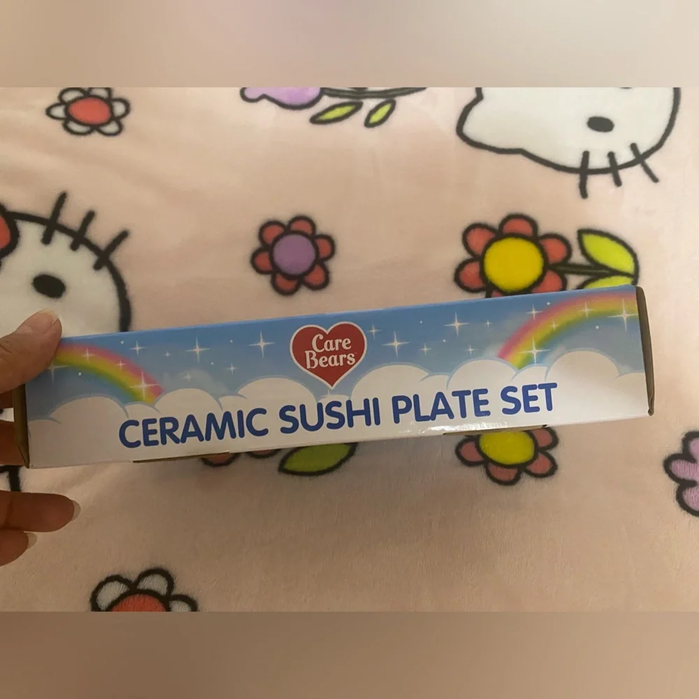 Care Bears Ceramic Sushi Plate Set with Rainbow Design
